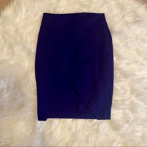 Express Asymmetrical Pencil Skirt- Sz 8 Dark Blue